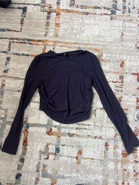 SHEIN Ribbed Long Sleeve Tank Top in Deep Navy